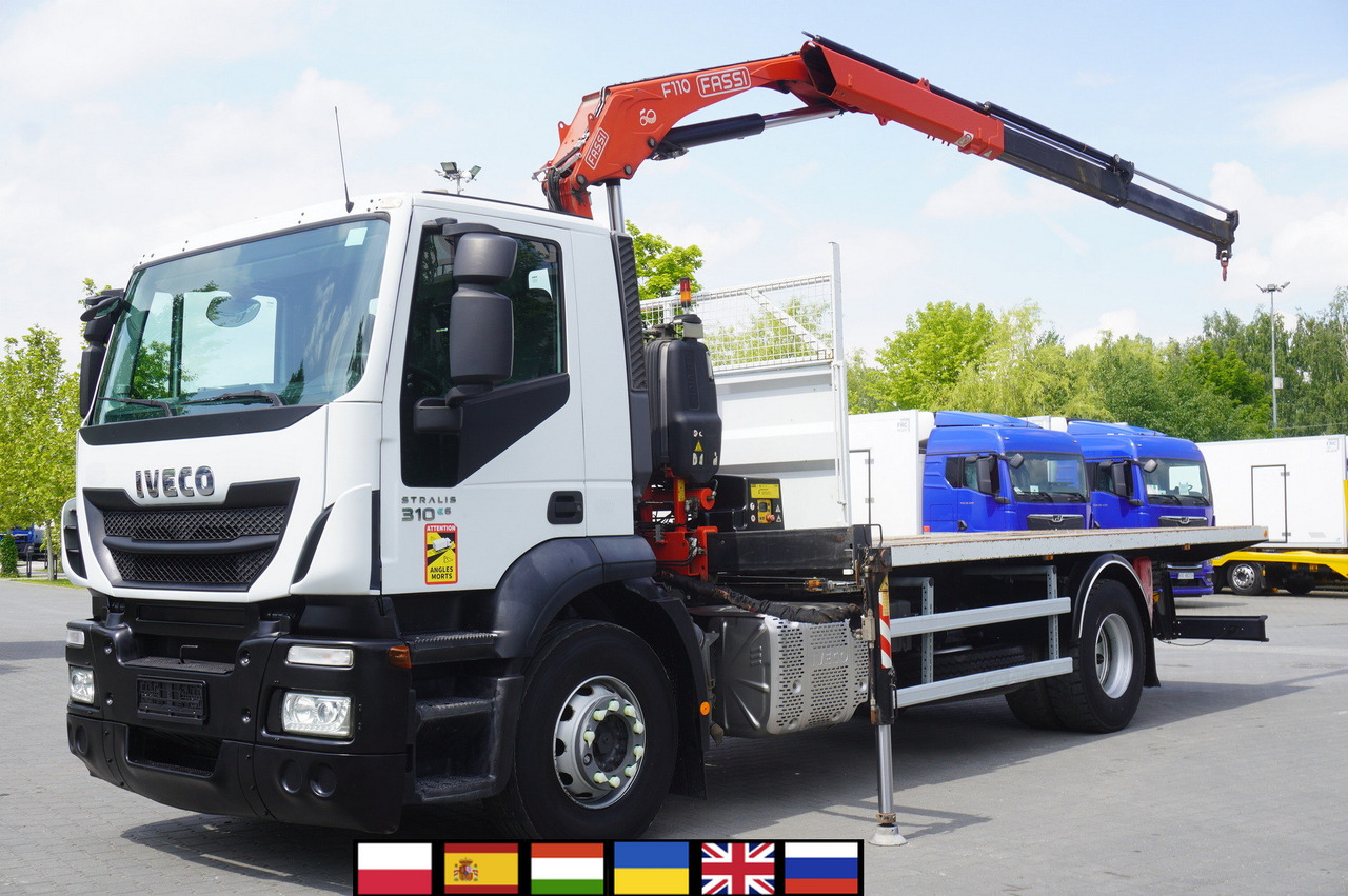 IVECO STRALIS 310 E6 / FASSI F110B / 630 MTH! / 4 t lift cap. / 19 t - Бордови камион, Камион с кран: снимка 1 IVECO STRALIS 310 E6 / FASSI F110B / 630 MTH! / 4 t lift cap. / 19 t - Бордови камион, Камион с кран: снимка 1