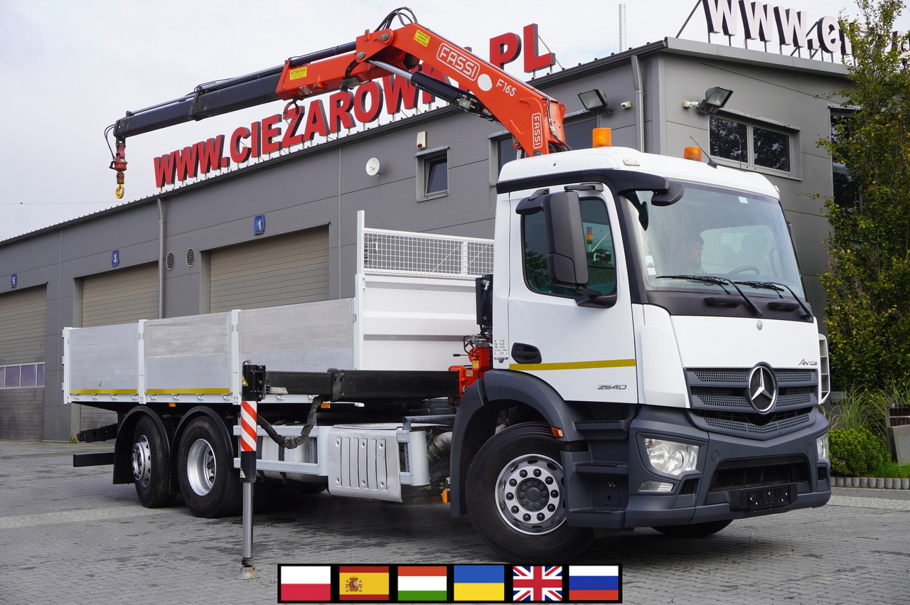 MERCEDES-BENZ Antos 2540 / Flatbed 15 EPAL / Fassi F165 / 6.1 t / 8 m reach / remote control / rotator / 1600 MTH / steered axle - Камион с кран: снимка 1 MERCEDES-BENZ Antos 2540 / Flatbed 15 EPAL / Fassi F165 / 6.1 t / 8 m reach / remote control / rotator / 1600 MTH / steered axle - Камион с кран: снимка 1