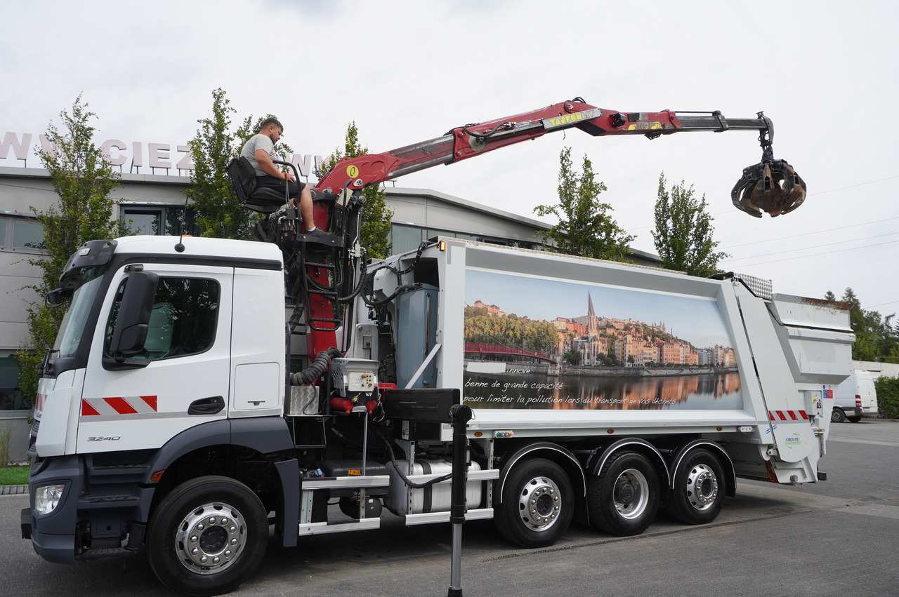 MERCEDES-BENZ Antos 3240 8x2 / Tajfun 5T crane / Farid Industries garbage truck/ 3 steered axles - Каналопочистваща машина: снимка 1 MERCEDES-BENZ Antos 3240 8x2 / Tajfun 5T crane / Farid Industries garbage truck/ 3 steered axles - Каналопочистваща машина: снимка 1