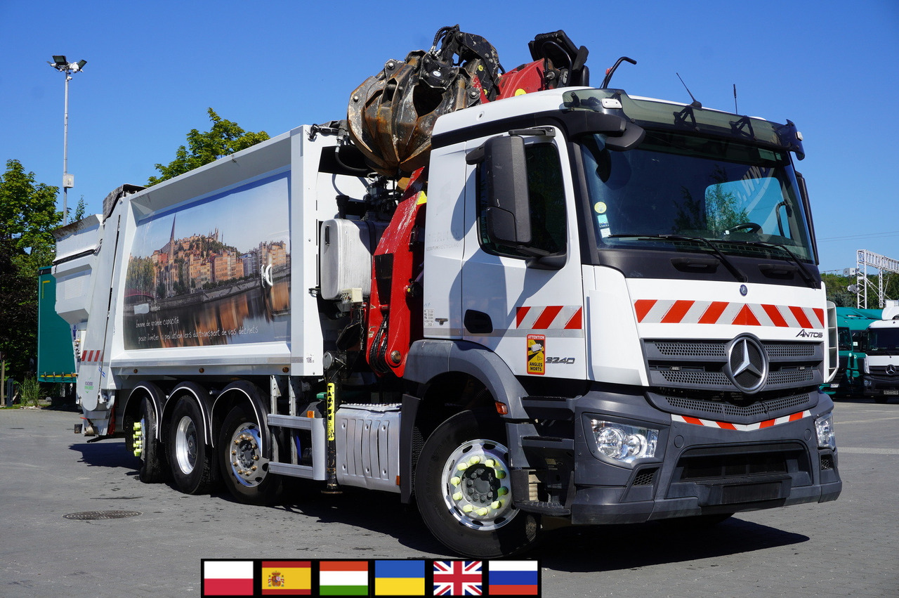 MERCEDES-BENZ Antos 3240 8x2 / Tajfun 5T crane / Farid Industries garbage truck/ 3 steered axles - Каналопочистваща машина: снимка 1 MERCEDES-BENZ Antos 3240 8x2 / Tajfun 5T crane / Farid Industries garbage truck/ 3 steered axles - Каналопочистваща машина: снимка 1