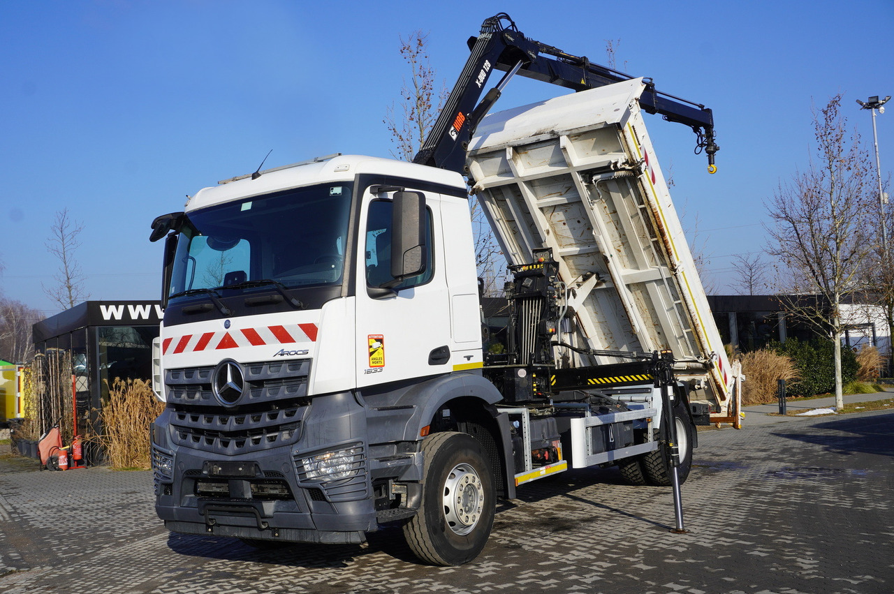 MERCEDES-BENZ Arocs 1833 / 87,000 km!!! / Hds HIAB X-DUO 128 B-2 / three-sided tipper - Бордови камион, Камион с кран: снимка 1 MERCEDES-BENZ Arocs 1833 / 87,000 km!!! / Hds HIAB X-DUO 128 B-2 / three-sided tipper - Бордови камион, Камион с кран: снимка 1