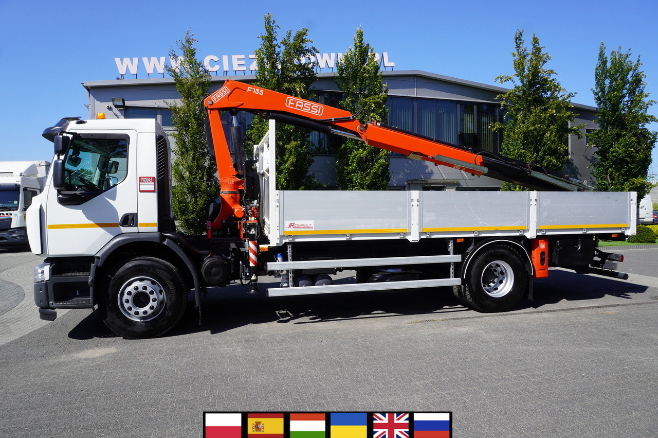 RENAULT C280 DTI 8 / FASSI crane 5.6 T / range 8 m / Flatbed 15 EPAL - Камион с кран: снимка 1 RENAULT C280 DTI 8 / FASSI crane 5.6 T / range 8 m / Flatbed 15 EPAL - Камион с кран: снимка 1