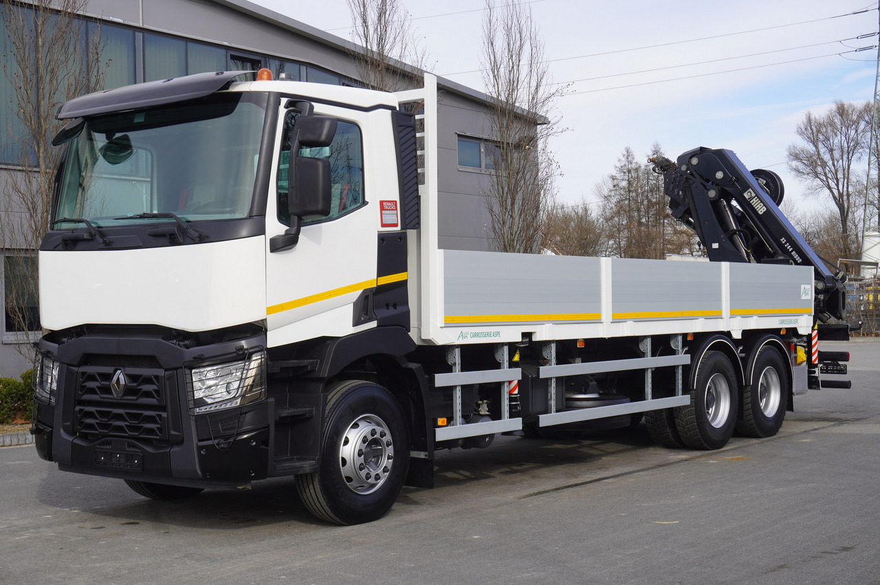 RENAULT C430 / HIAB 244 EP-5 HIDUO crane 8400 kg 15 m / Platform with stanchions - Горско ремарке: снимка 3 RENAULT C430 / HIAB 244 EP-5 HIDUO crane 8400 kg 15 m / Platform with stanchions - Горско ремарке: снимка 3