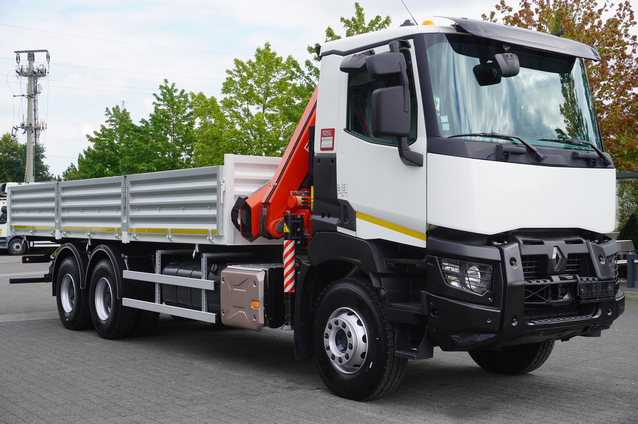 Самосвал камион, Камион с кран RENAULT K380 6×4 / FASSI F175 crane 7.85 t / 120 thousand km! / 2-sided tipper: снимка 13
