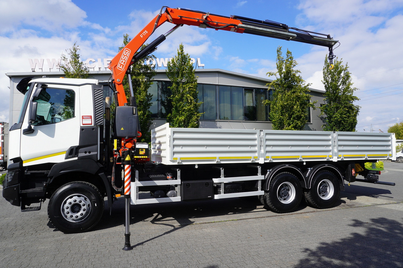 Самосвал камион, Камион с кран RENAULT K380 6×4 / FASSI F175 crane 7.85 t / 120 thousand km! / 2-sided tipper: снимка 6