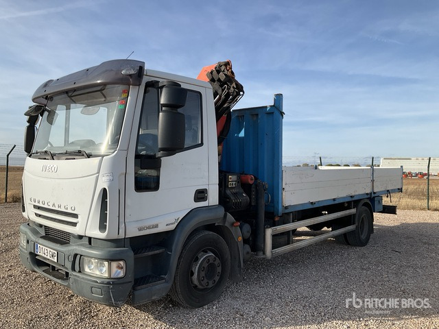 2008 Iveco Eurocargo 120E22 2005 Palfinger PK7501 Articulat ... Flatbed Truck with Crane - Бордови камион, Камион с кран: снимка 2 2008 Iveco Eurocargo 120E22 2005 Palfinger PK7501 Articulat ... Flatbed Truck with Crane - Бордови камион, Камион с кран: снимка 2