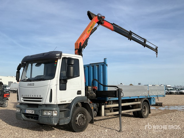 2008 Iveco Eurocargo 120E22 2005 Palfinger PK7501 Articulat ... Flatbed Truck with Crane - Бордови камион, Камион с кран: снимка 1 2008 Iveco Eurocargo 120E22 2005 Palfinger PK7501 Articulat ... Flatbed Truck with Crane - Бордови камион, Камион с кран: снимка 1