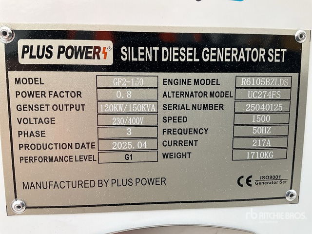 2025 Plus Power GF2-150 150 kVA (Unused) Generator Set - Електрогенератор: снимка 2 2025 Plus Power GF2-150 150 kVA (Unused) Generator Set - Електрогенератор: снимка 2