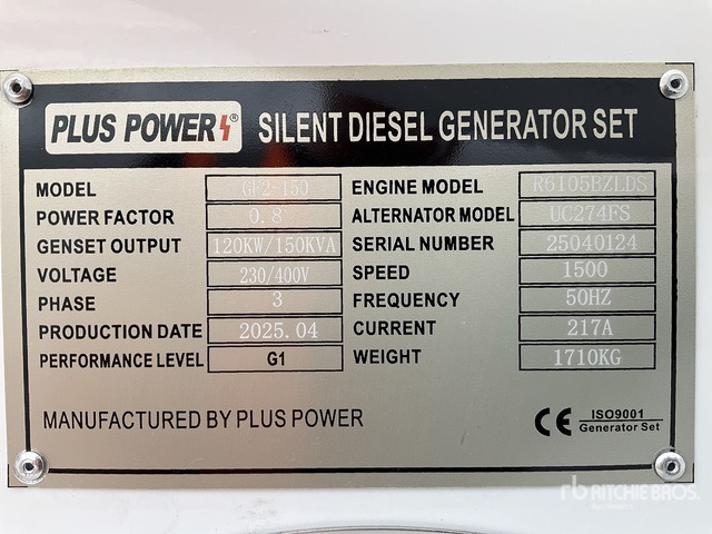 2025 Plus Power GF2-150 150 kVA (Unused) Generator Set - Електрогенератор: снимка 2 2025 Plus Power GF2-150 150 kVA (Unused) Generator Set - Електрогенератор: снимка 2