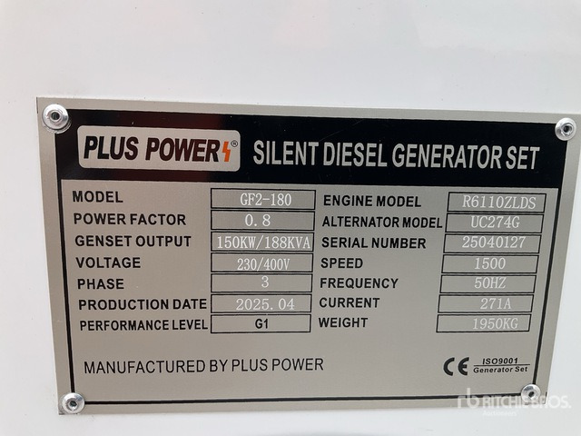 2025 Plus Power GF2-180 180 kVA (Unused) Generator Set - Електрогенератор: снимка 2 2025 Plus Power GF2-180 180 kVA (Unused) Generator Set - Електрогенератор: снимка 2