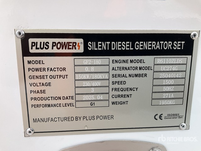 2025 Plus Power GF2-180 180 kVA (Unused) Generator Set - Електрогенератор: снимка 1 2025 Plus Power GF2-180 180 kVA (Unused) Generator Set - Електрогенератор: снимка 1