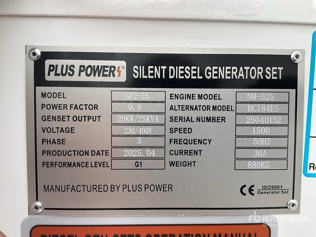 2025 Plus Power GF2-25 25 kVA (Unused) Generator Set - Електрогенератор: снимка 1 2025 Plus Power GF2-25 25 kVA (Unused) Generator Set - Електрогенератор: снимка 1