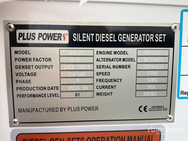 2025 Plus Power GF2-25 25 kVA (Unused) Generator Set - Електрогенератор: снимка 1 2025 Plus Power GF2-25 25 kVA (Unused) Generator Set - Електрогенератор: снимка 1