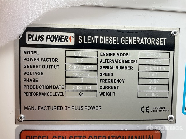 2025 Plus Power GF2-30 30 kVA (Unused) Generator Set - Електрогенератор: снимка 2 2025 Plus Power GF2-30 30 kVA (Unused) Generator Set - Електрогенератор: снимка 2