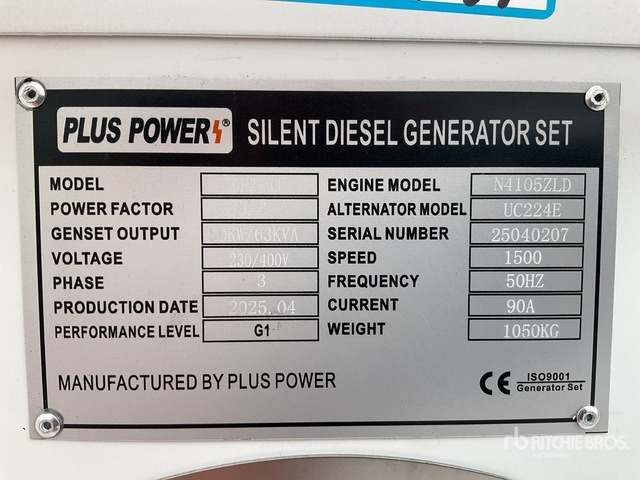 2025 Plus Power GF2-60 60 kVA (Unused) Generator Set - Електрогенератор: снимка 1 2025 Plus Power GF2-60 60 kVA (Unused) Generator Set - Електрогенератор: снимка 1