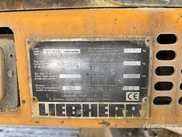 1998 Liebherr R954B HD Litronic Pelle Sur Chenilles Tracked Excavator - Верижен багер: снимка 1 1998 Liebherr R954B HD Litronic Pelle Sur Chenilles Tracked Excavator - Верижен багер: снимка 1