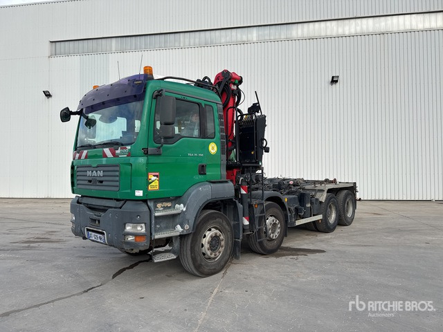 2006 MAN TGA 35.350 8x4 Camion Ampliroll Grue Palfi ... Roll-Off Truck - Мултилифт с кука камион, Камион с кран: снимка 1 2006 MAN TGA 35.350 8x4 Camion Ampliroll Grue Palfi ... Roll-Off Truck - Мултилифт с кука камион, Камион с кран: снимка 1