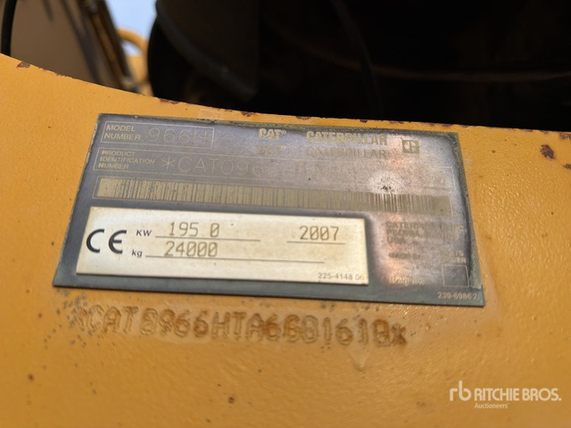 2007 Cat 966H Chargeuse Sur Pneus Wheel Loader - Колесен товарач: снимка 1 2007 Cat 966H Chargeuse Sur Pneus Wheel Loader - Колесен товарач: снимка 1