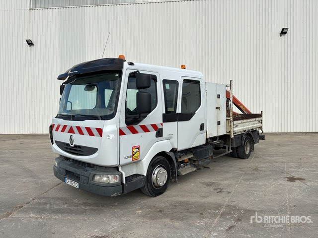 2008 Renault Midlum 220DXi 2008 Palfinger PK2700A on 4x2 C ... Flatbed Truck with Crane - Бордови камион, Камион с кран: снимка 2 2008 Renault Midlum 220DXi 2008 Palfinger PK2700A on 4x2 C ... Flatbed Truck with Crane - Бордови камион, Камион с кран: снимка 2