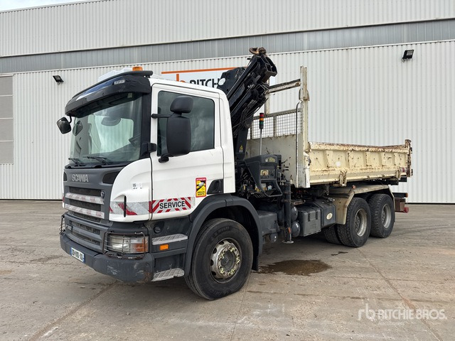 2008 Scania P380 2008 Hiab 166E-3 HIPRO 5700 kg ... Dump Truck with Crane - Самосвал камион, Камион с кран: снимка 1 2008 Scania P380 2008 Hiab 166E-3 HIPRO 5700 kg ... Dump Truck with Crane - Самосвал камион, Камион с кран: снимка 1