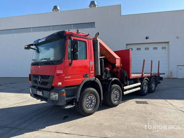 2010 Mercedes-Benz Actros 4146 2005 Palfinger PK56002 17420 kg ... Flatbed Truck with Crane - Косачка-шредер/ Мулчер: снимка 1 2010 Mercedes-Benz Actros 4146 2005 Palfinger PK56002 17420 kg ... Flatbed Truck with Crane - Косачка-шредер/ Мулчер: снимка 1