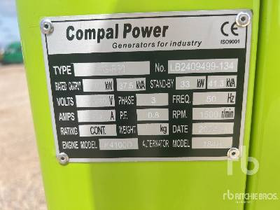 COMPAL VG-R30 37.5 kVA Skid-Mounted (Unused) - Електрогенератор: снимка 5 COMPAL VG-R30 37.5 kVA Skid-Mounted (Unused) - Електрогенератор: снимка 5