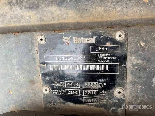 2018 Bobcat E85 Tracked Excavator - Верижен багер: снимка 2 2018 Bobcat E85 Tracked Excavator - Верижен багер: снимка 2