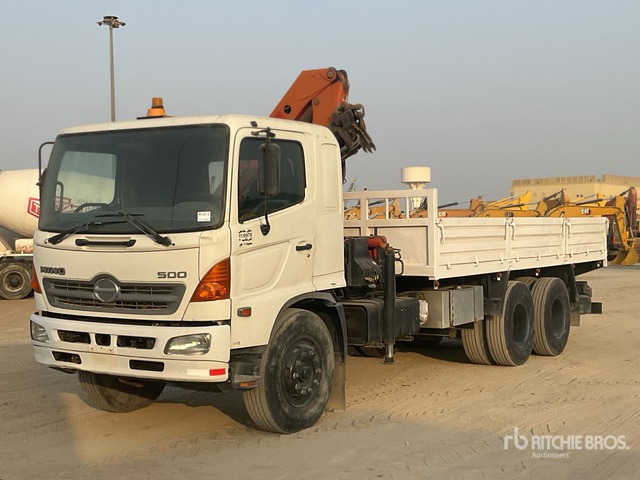 2008 Hino 145 2007 Palfinger K10000 Knuckle B ... Flatbed Truck with Crane - Бордови камион, Камион с кран: снимка 2 2008 Hino 145 2007 Palfinger K10000 Knuckle B ... Flatbed Truck with Crane - Бордови камион, Камион с кран: снимка 2