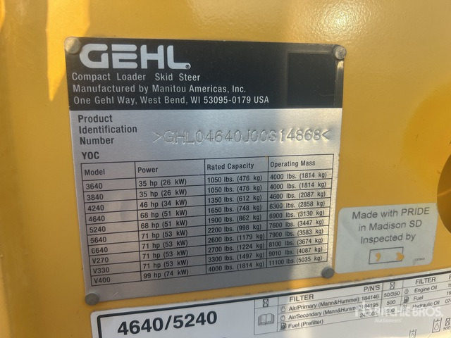 2014 Gehl 4640 Skid Steer Loader - Мини челен товарач: снимка 3 2014 Gehl 4640 Skid Steer Loader - Мини челен товарач: снимка 3