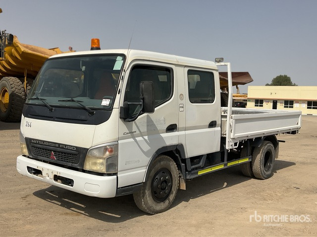 2014 Mitsubishi Canter 4x2 Crew Cab Flatbed Truck - Бордови камион: снимка 1 2014 Mitsubishi Canter 4x2 Crew Cab Flatbed Truck - Бордови камион: снимка 1