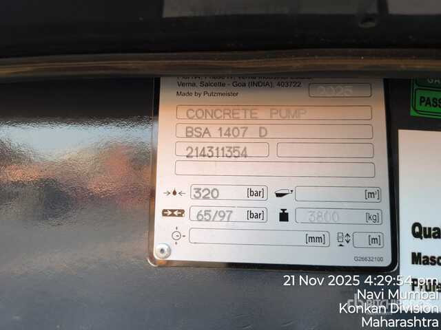 2025 Putzmeister BSA1407D Portable (Unused) Concrete Pump - Стационарна бетон помпа: снимка 2 2025 Putzmeister BSA1407D Portable (Unused) Concrete Pump - Стационарна бетон помпа: снимка 2