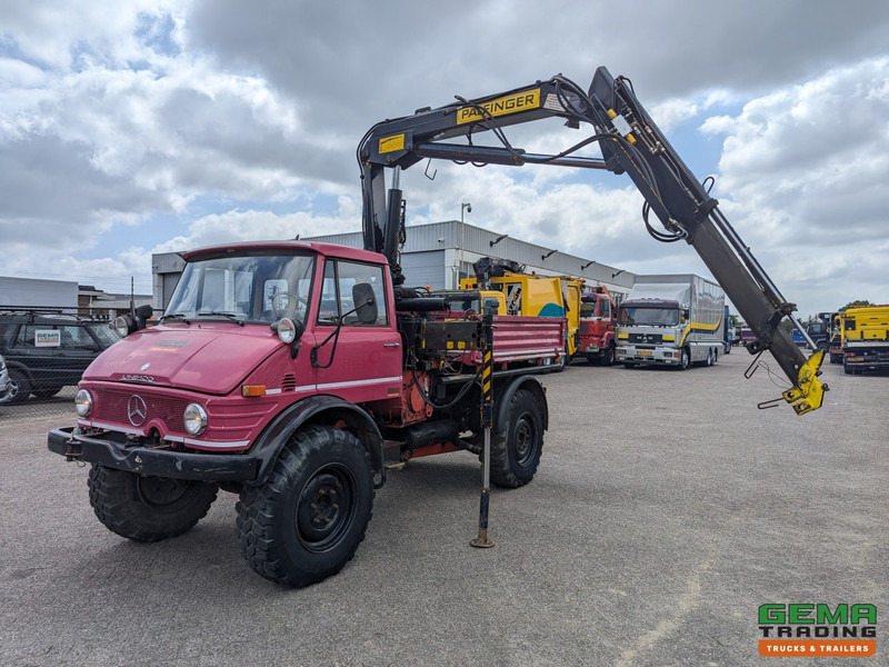 Unimog 416/U1100 4x4 - Hiab PK4600A - Open laadbak - Lier - Vangmuil/trekhaak - Mercedes Benz - Камион с кран: снимка 1 Unimog 416/U1100 4x4 - Hiab PK4600A - Open laadbak - Lier - Vangmuil/trekhaak - Mercedes Benz - Камион с кран: снимка 1