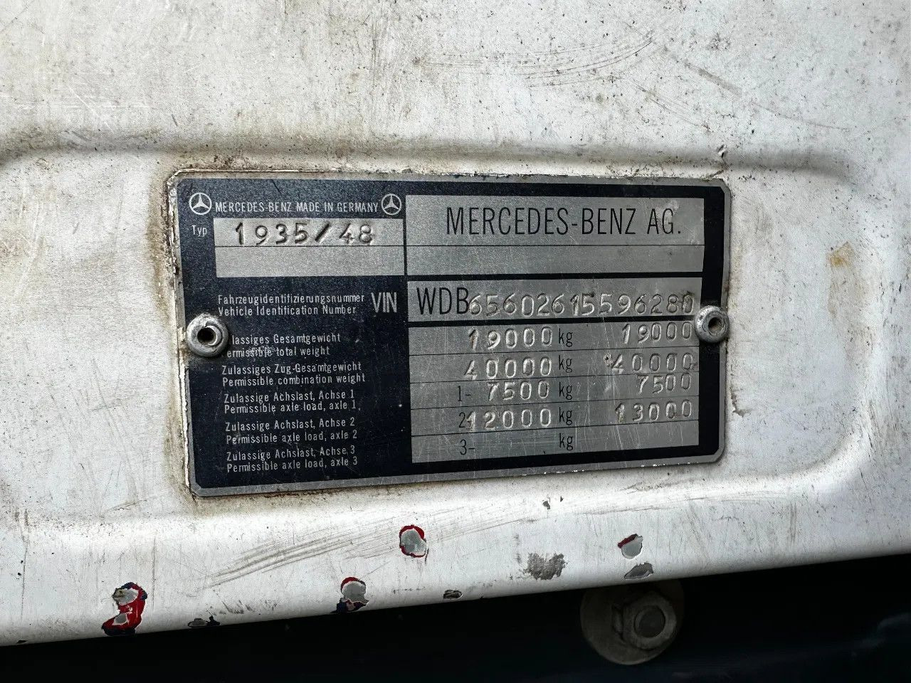 Самосвал камион, Камион с кран Mercedes-Benz SK 1935 V8 4X2 Tipper Spring/Spring AMCO V825 9T Mercedes-Benz SK 1935 V8 4X2 Tipper Spring/Spring AMCO V825 9T: снимка 13