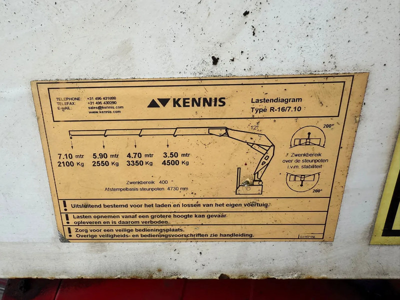 Бордови камион, Камион с кран DAF CF 480 8X2 KENNIS K16R3 Kraan Combi 234.610KM + PACTON: снимка 15