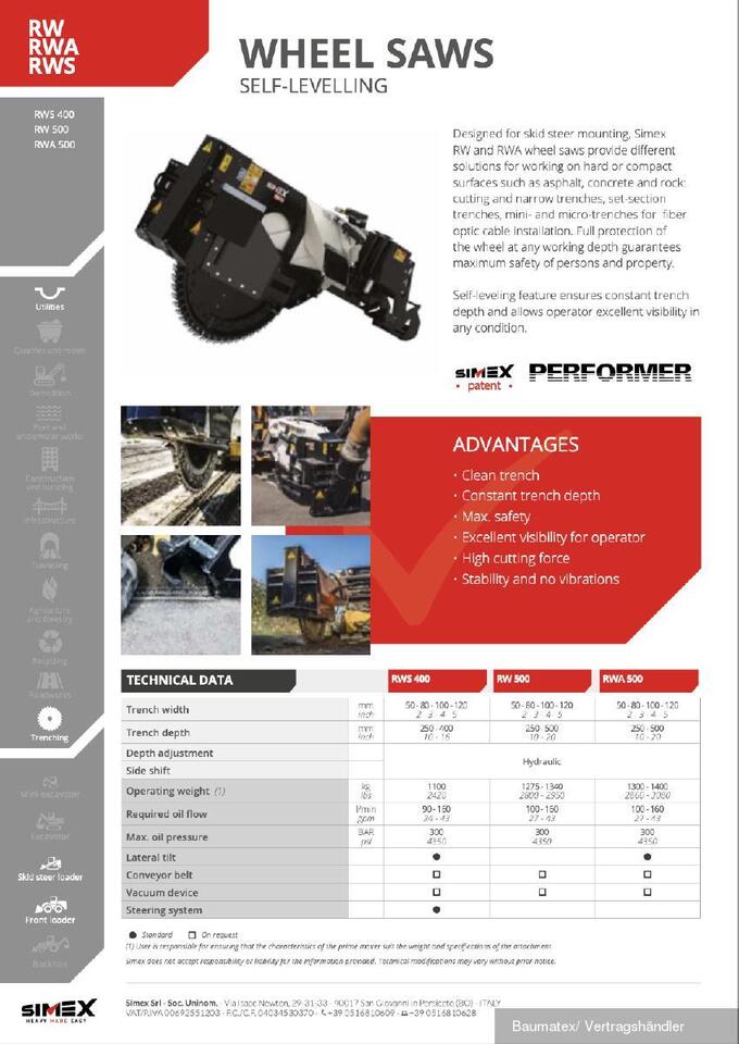 Нови Каналокопател Simex RWA 500 f. Kompaktlader, SOFORT VERFÜGBAR!!: снимка 9