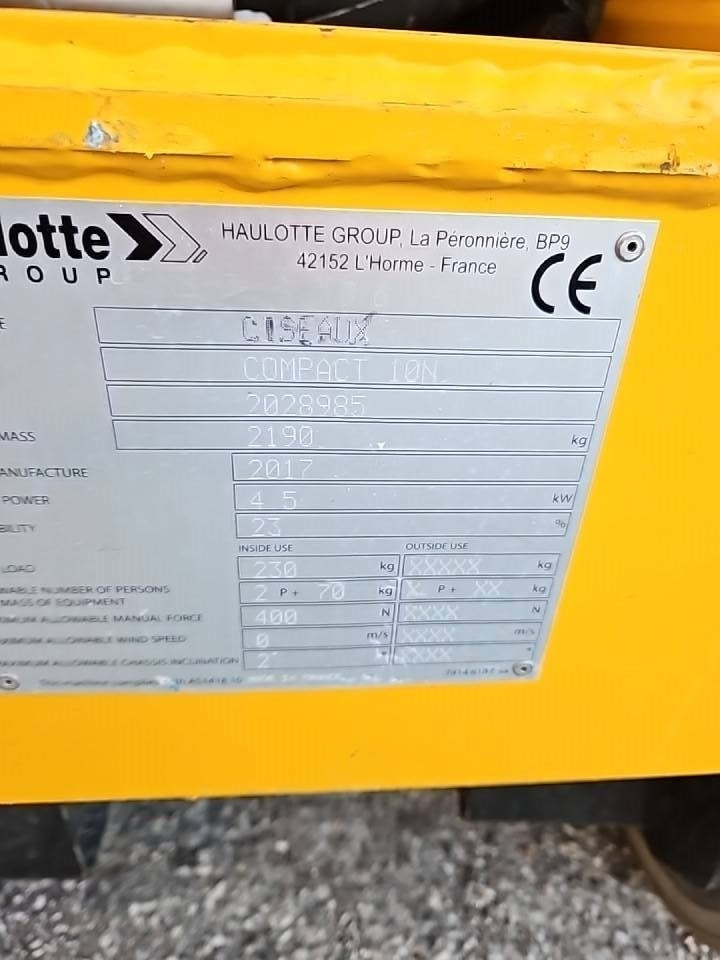 Haulotte Compact 10 N - Ножична работна платформа: снимка 5 Haulotte Compact 10 N - Ножична работна платформа: снимка 5