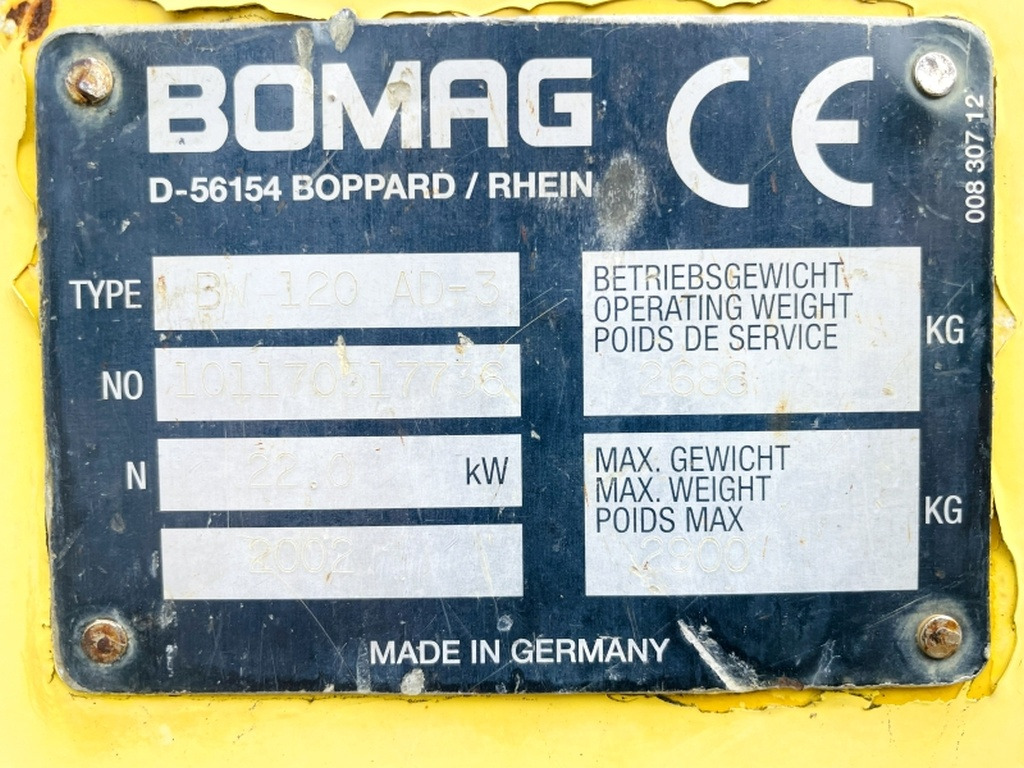 Bomag BW120 AD-3 (4046) - Пътен валяк: снимка 3 Bomag BW120 AD-3 (4046) - Пътен валяк: снимка 3