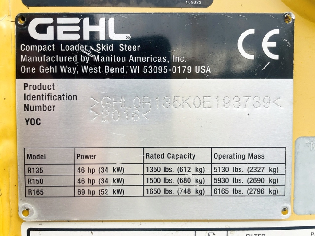 Gehl R135 (4068) - Мини челен товарач: снимка 3 Gehl R135 (4068) - Мини челен товарач: снимка 3