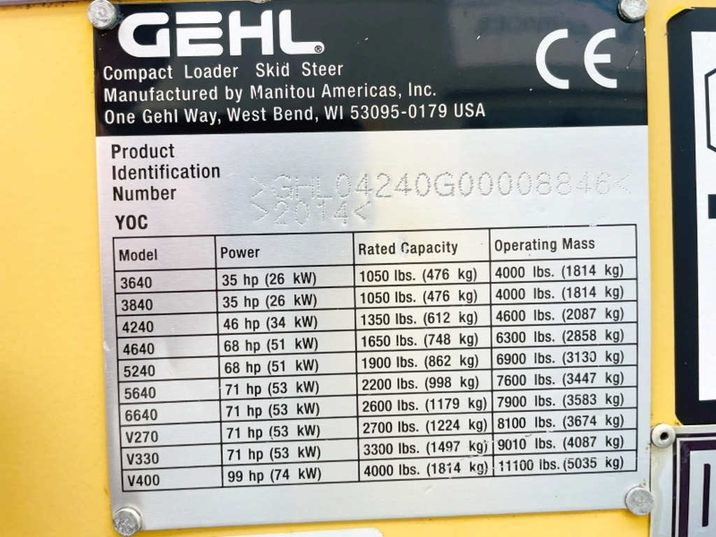 Gehl SL4240 (4035) - Мини челен товарач: снимка 3 Gehl SL4240 (4035) - Мини челен товарач: снимка 3