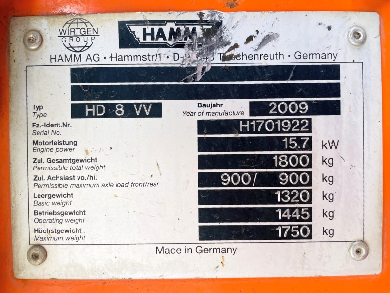 Hamm HD8 VV (3821) - Пътен валяк: снимка 3 Hamm HD8 VV (3821) - Пътен валяк: снимка 3