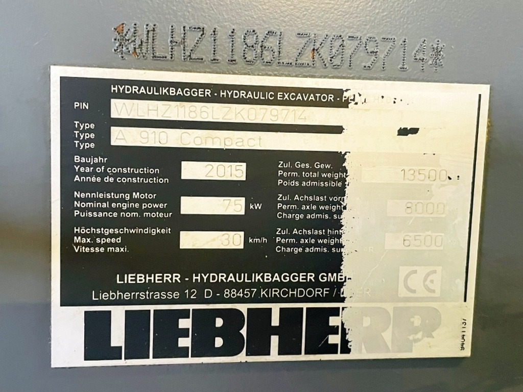 Liebherr A910 Compact (4025) - Колесен багер: снимка 3 Liebherr A910 Compact (4025) - Колесен багер: снимка 3