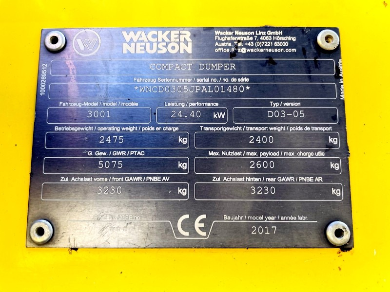 Neuson 3001 (3861) - Мини самосвал: снимка 3 Neuson 3001 (3861) - Мини самосвал: снимка 3