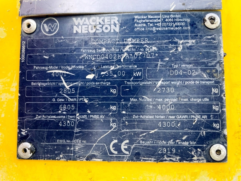 Neuson 4001 (4075) - Мини самосвал: снимка 3 Neuson 4001 (4075) - Мини самосвал: снимка 3
