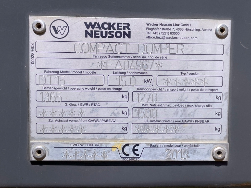 Neuson DT15 (4076) - Мини самосвал: снимка 3 Neuson DT15 (4076) - Мини самосвал: снимка 3