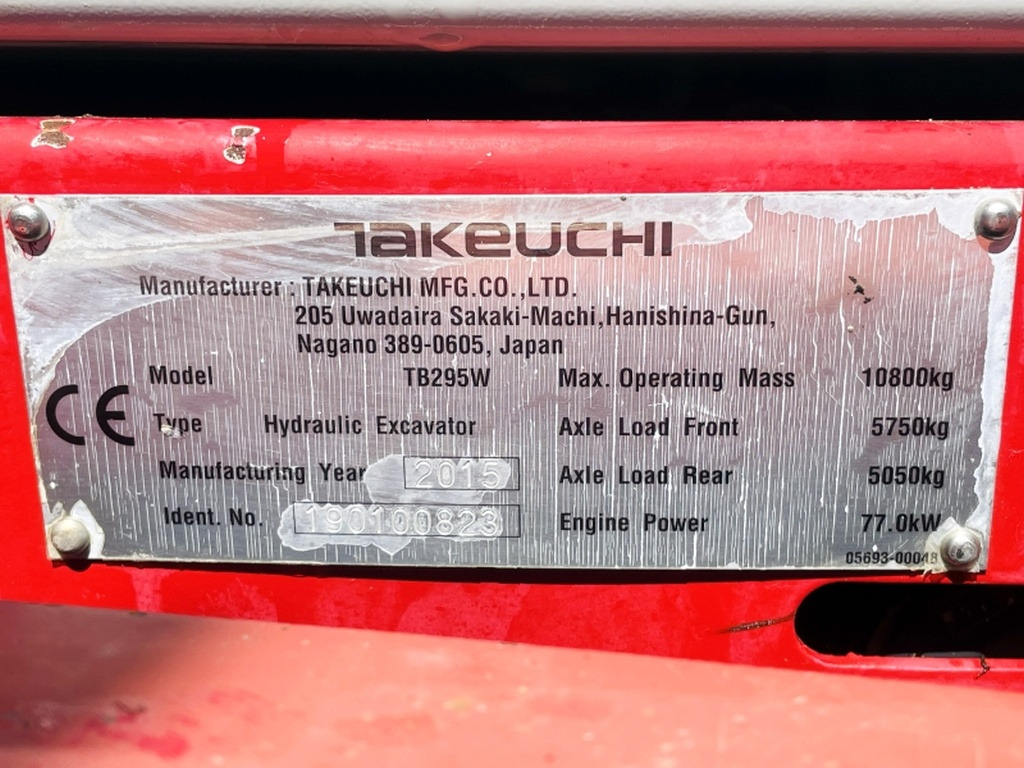Takeuchi TB295W (4045) - Мини багер: снимка 4 Takeuchi TB295W (4045) - Мини багер: снимка 4