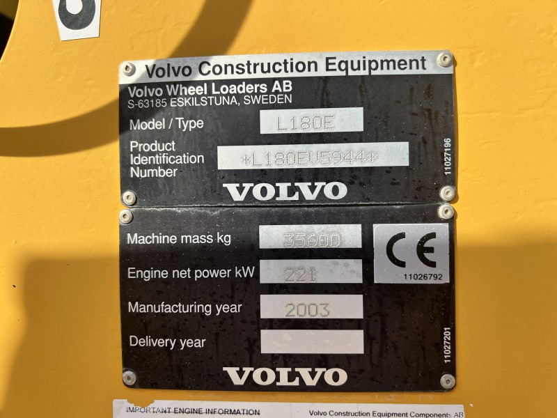 Колесен товарач Volvo L 180 E HL (110814): снимка 8 Колесен товарач Volvo L 180 E HL (110814): снимка 8