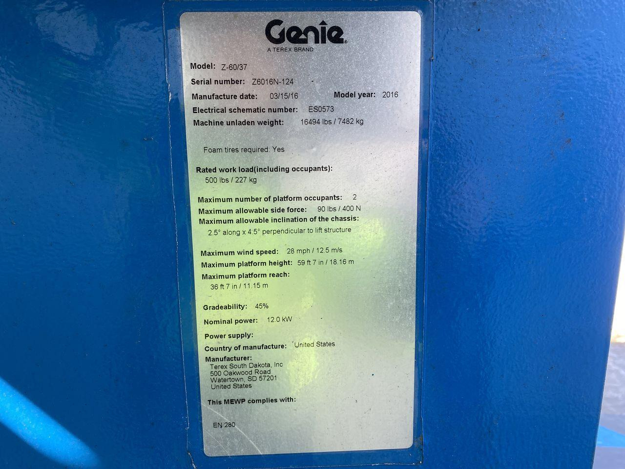 Артикулираща платформа Genie Z60/37 DC: снимка 10