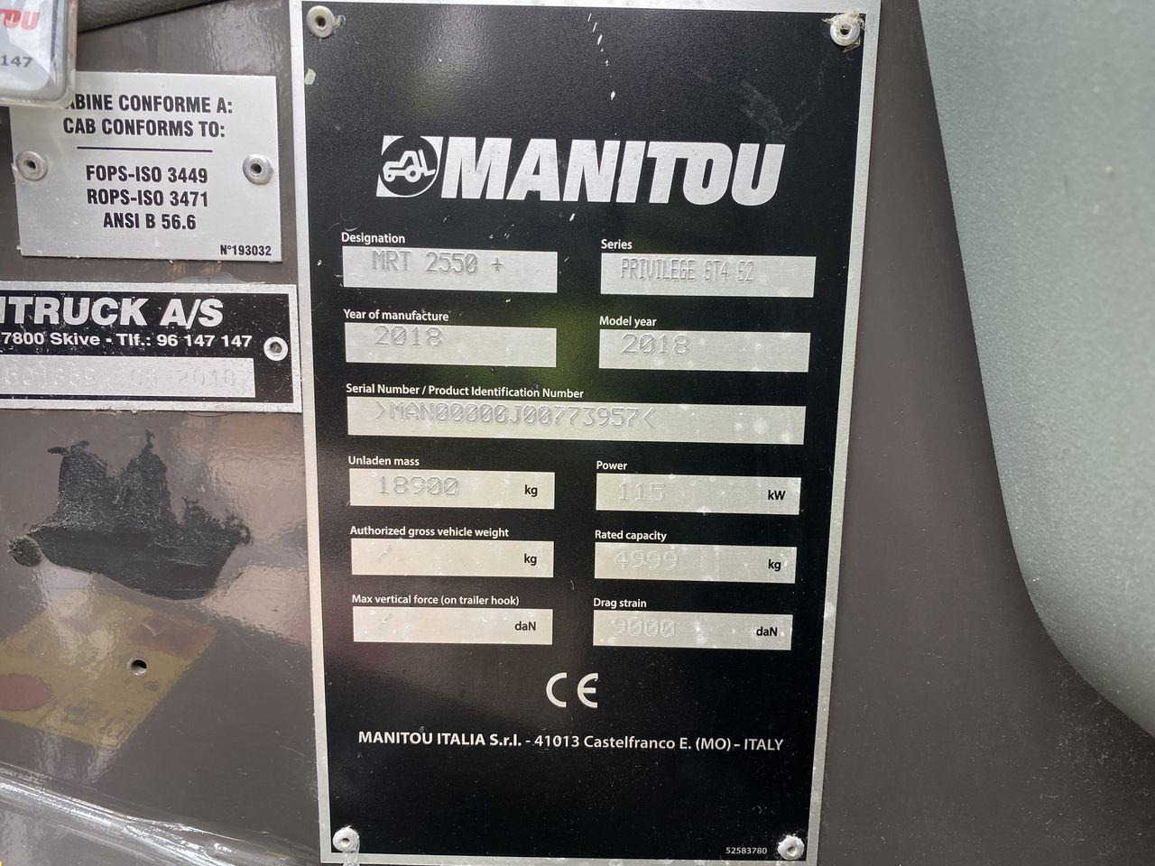 Телескопичен товарач Manitou MRT2550P+ ST4: снимка 10