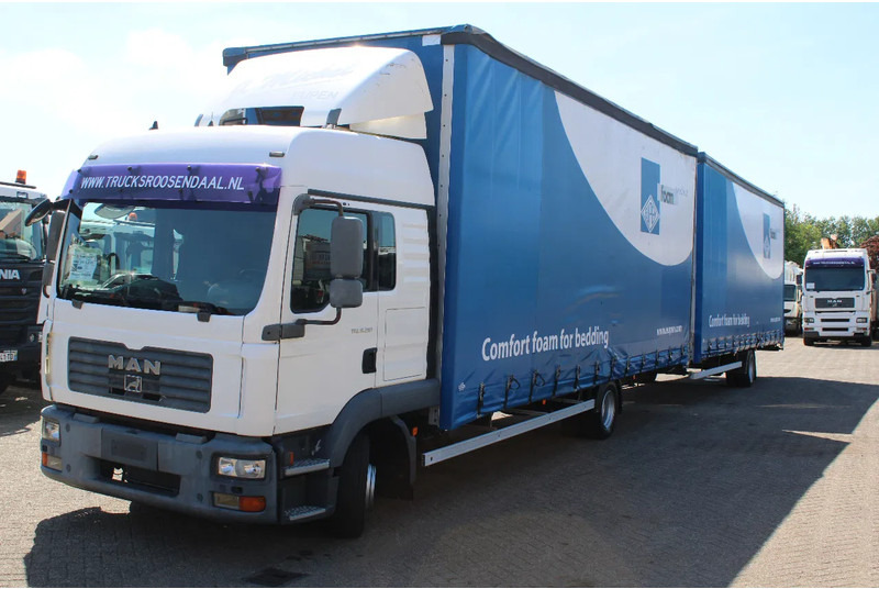MAN TGL 8.210 + TRAILER + SLEEPCAB COMBI - Камион с брезент: снимка 2 MAN TGL 8.210 + TRAILER + SLEEPCAB COMBI - Камион с брезент: снимка 2