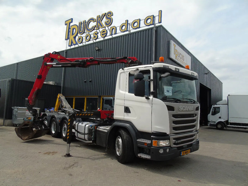 Scania G450 + PALFINGER Q20 + 8X2 + REMOTE + STEERING AXLE + EURO 6 - Мултилифт с кука камион, Камион с кран: снимка 2 Scania G450 + PALFINGER Q20 + 8X2 + REMOTE + STEERING AXLE + EURO 6 - Мултилифт с кука камион, Камион с кран: снимка 2